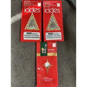 3 Boxes Vintage Brite Star Christmas Tree Silver Tinsel Icicles 1000 Strands
